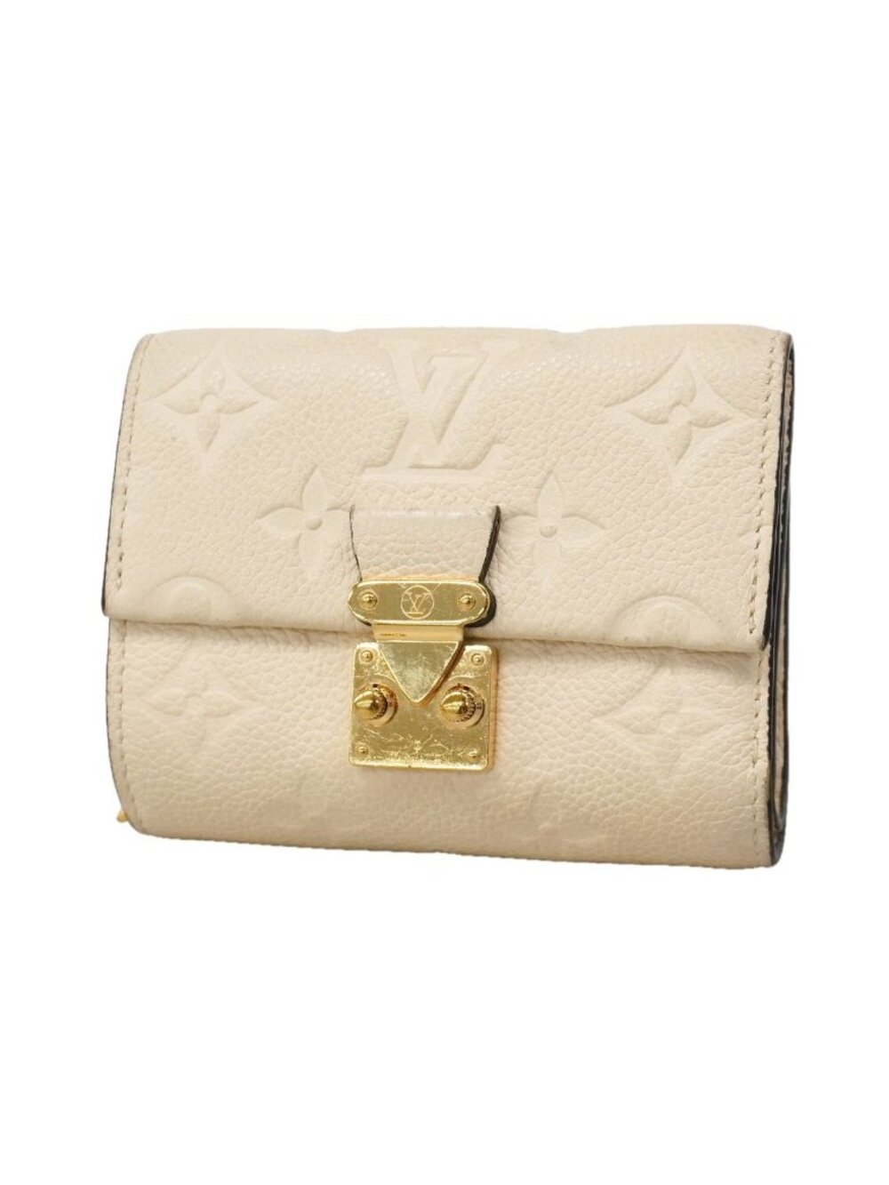 Louis Vuitton Trifold Wallet Monogram Empreinte Portefeuille Metis Compact Cream